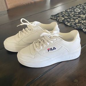 White womens Fila sneakers